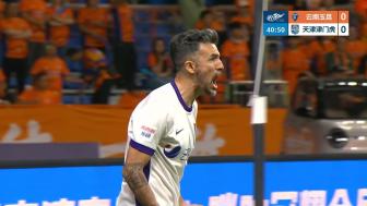 津門(mén)虎客場(chǎng)三球完勝十人玉昆 基萊斯兩射一傳主導(dǎo)賽季首勝