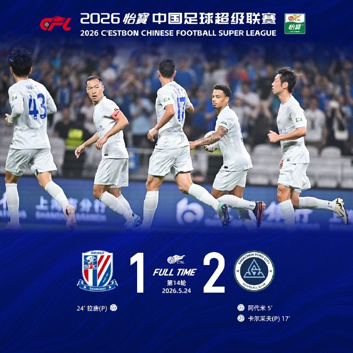 阿代米閃擊 卡爾采夫點射 深圳客場2-1終結申花不敗